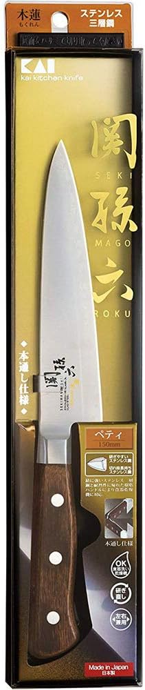 Kai Corporation AE5159 Petty Knife, 5.9 inches (150 mm), Wooden, Made in Japan