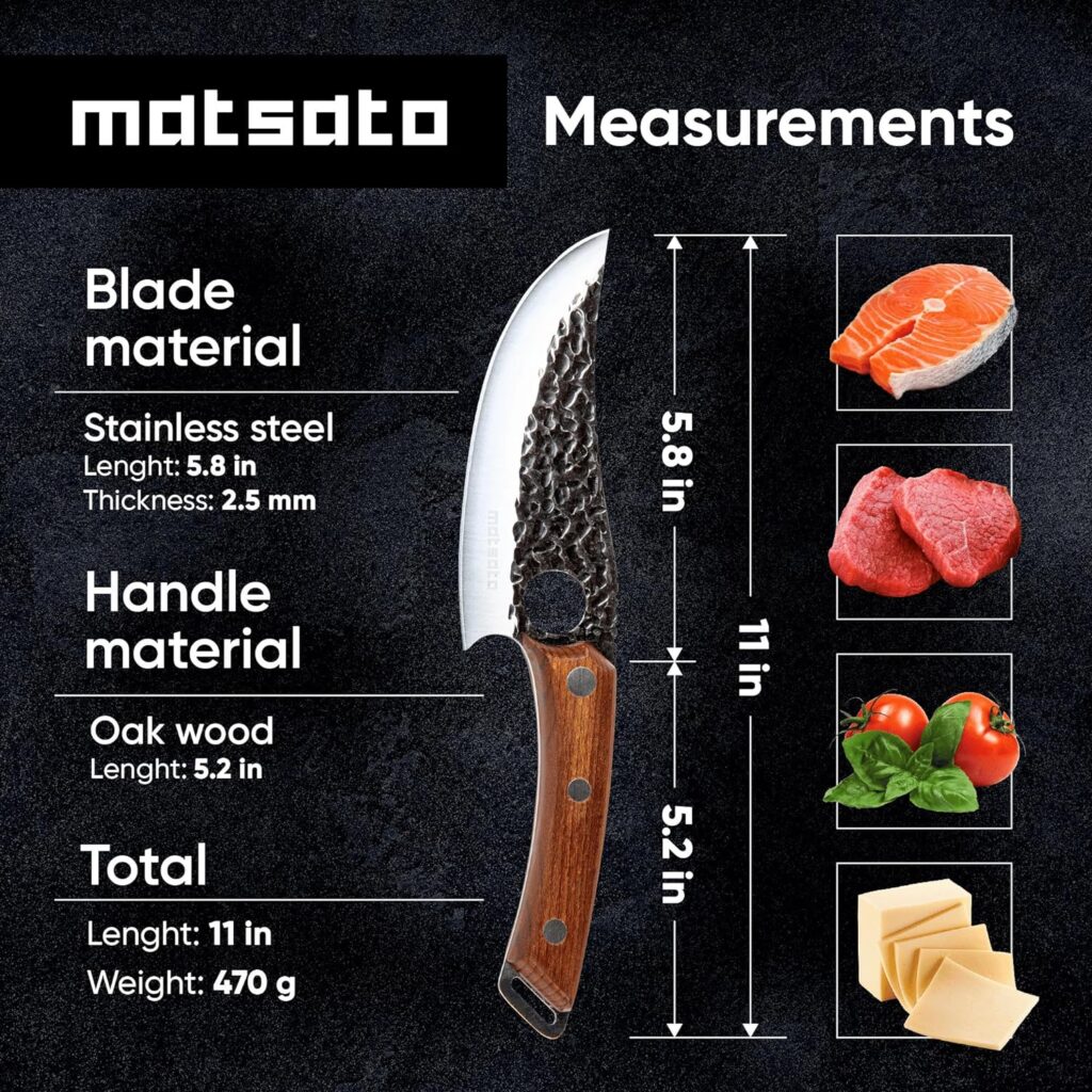 Matsato Kitchen Knife - Perfect for cutting, boning, and chopping needs. Designed for balance and control, blending modern style with traditional appeal. Japanese kitchen knives for Home, Camping, BBQ