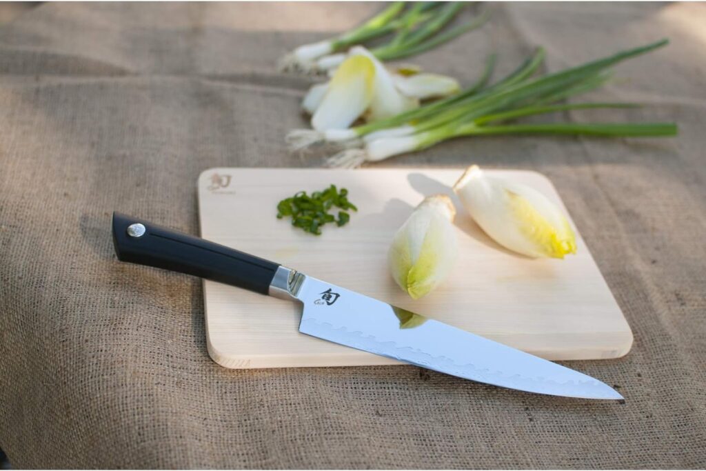 Shun Cutlery Sora Chefs Knife 8”, Gyuto-Style Kitchen Knife, Ideal for All-Around Food Preparation, Authentic, Handcrafted Japanese , Professional Chef Knife, Black