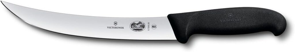 Victorinox Cutlery 8-Inch Curved Breaking Knife, Black Fibrox Handle