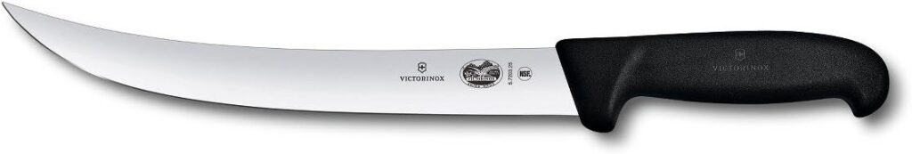 Victorinox Cutlery 8-Inch Curved Breaking Knife, Black Fibrox Handle