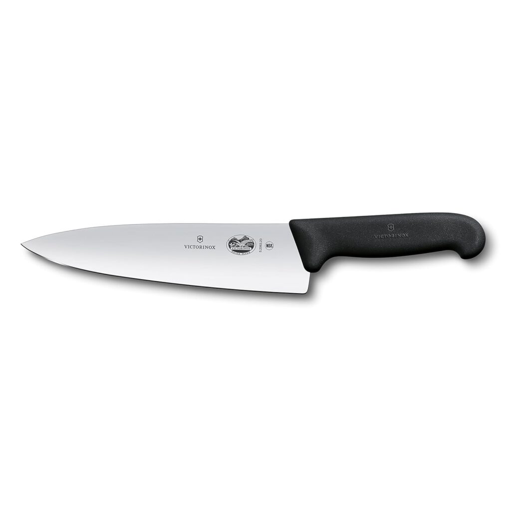 Victorinox Swiss Army 5.2063.20-X4 Fibrox Straight Chefs Knife Black 8 in