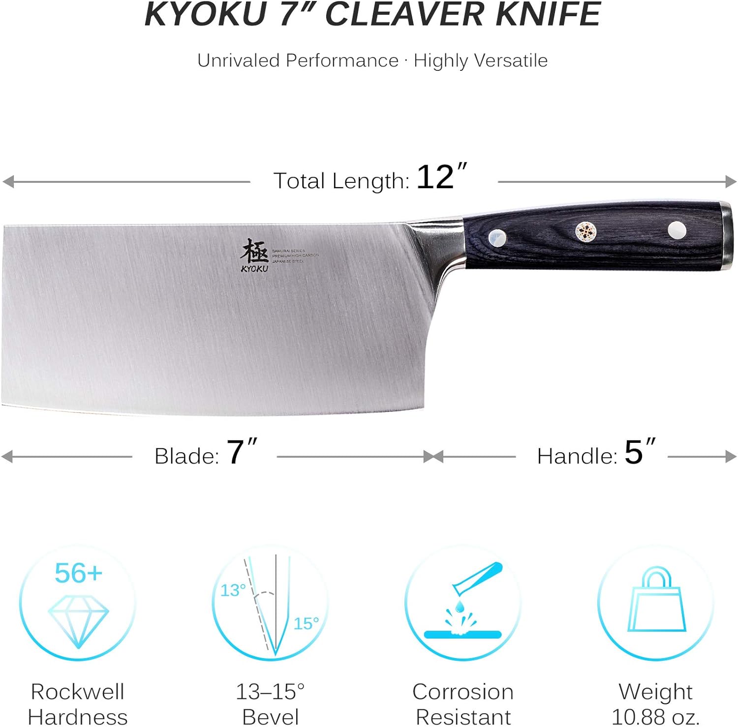 KYOKU Samurai Series 7″ Cleaver Knife Review